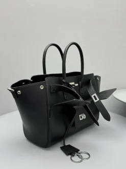 Alternative view of BALENCIAGA Shoulder Bags Leather (Black-Silver) 30X24X13CM F80202608100209