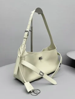 BALENCIAGA Shoulder Bags Leather (Cream-Silver) 35X17X10CM F50202608100071