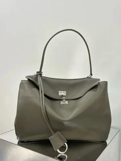 BALENCIAGA Shoulder Bags Leather (Gray) 35X23X11CM F50202608100363