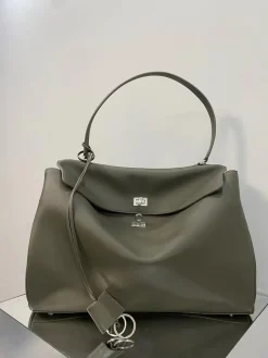 BALENCIAGA Shoulder Bags Leather (Green-Silver) 40X30X13CM F00202608100235