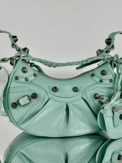 BALENCIAGA Shoulder Bags Leather (Mintgreen-Silver) 26X16X10 CM E50202608100237