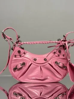 BALENCIAGA Shoulder Bags Leather (Pink-Silver) 26X16X10CM E50202608100246
