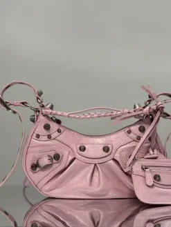 BALENCIAGA Shoulder Bags Leather (Pink-Silver) 26X16X10CM E50202608100247
