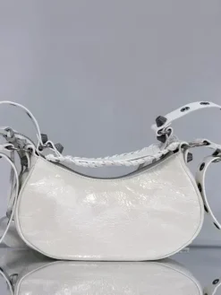 Alternative view of BALENCIAGA Shoulder Bags Leather (White-Black) 26X16X10 CM E50202608100255