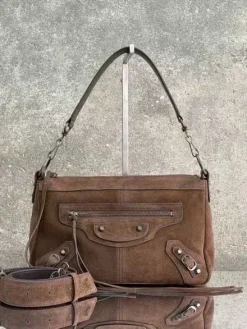 BALENCIAGA Shoulder Bags Matte Leather (Brown) 29X19X12CM F00202608100264
