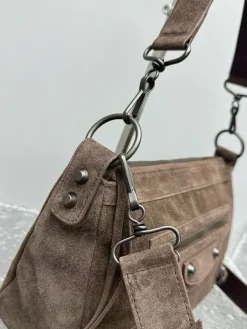 Alternative view of BALENCIAGA Shoulder Bags Suede Leather (Brown-Gray) 29X19X12CM F50202608100265
