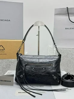 BALENCIAGA Shoulder Bags Waxed Calfskin (Black) 29X19X12CM F50202608100309