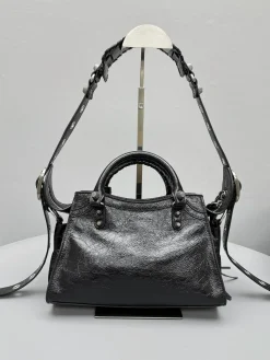 Alternative view of BALENCIAGA Shoulder Bags Waxed Leather (Black-Silver) 26X10X17CM E50202608100315