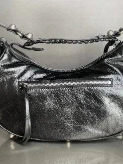 Alternative view of BALENCIAGA Shoulder Bags Waxed Leather (Black-Silver) 33X16X8CM E30202608100211