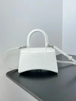 Alternative view of BALENCIAGA Top Handle Bags Crocodile Embossed Leather (White-Silver) 19X13X8CM D50202608100354