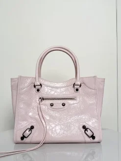 BALENCIAGA Totes Bags Distressed Leather (Pink-Black) 26X20X10CM E80202608100401