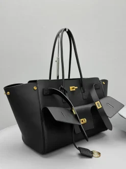 Alternative view of BALENCIAGA Totes Bags Leather (Black-Gold) 37X57X17CM H50202608100396