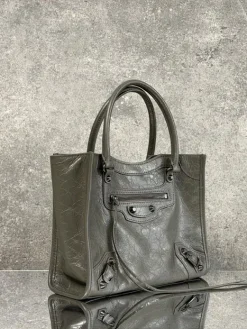 Alternative view of BALENCIAGA Totes Bags Waxed Calfskin (Gray) 26X10X20CM E80202608100414