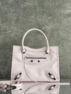 BALENCIAGA Totes Bags Waxed Calfskin (Pink-Black) 26X10X20CM E80202608100416