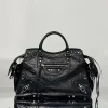 BALENCIAGA Trend Bags Lamb Leather (Black-Silver) 38X34X17CM H00202608100146