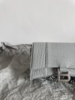 Alternative view of BALENCIAGA Wallet Bags Crocodile Embossed Leather (Grey-Silver) 19CM F00202608100128