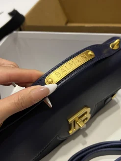 Alternative view of BALMAIN Shoulder Bags Calf Leather (Blue-Gold) 23X14X8CM H50202608100262