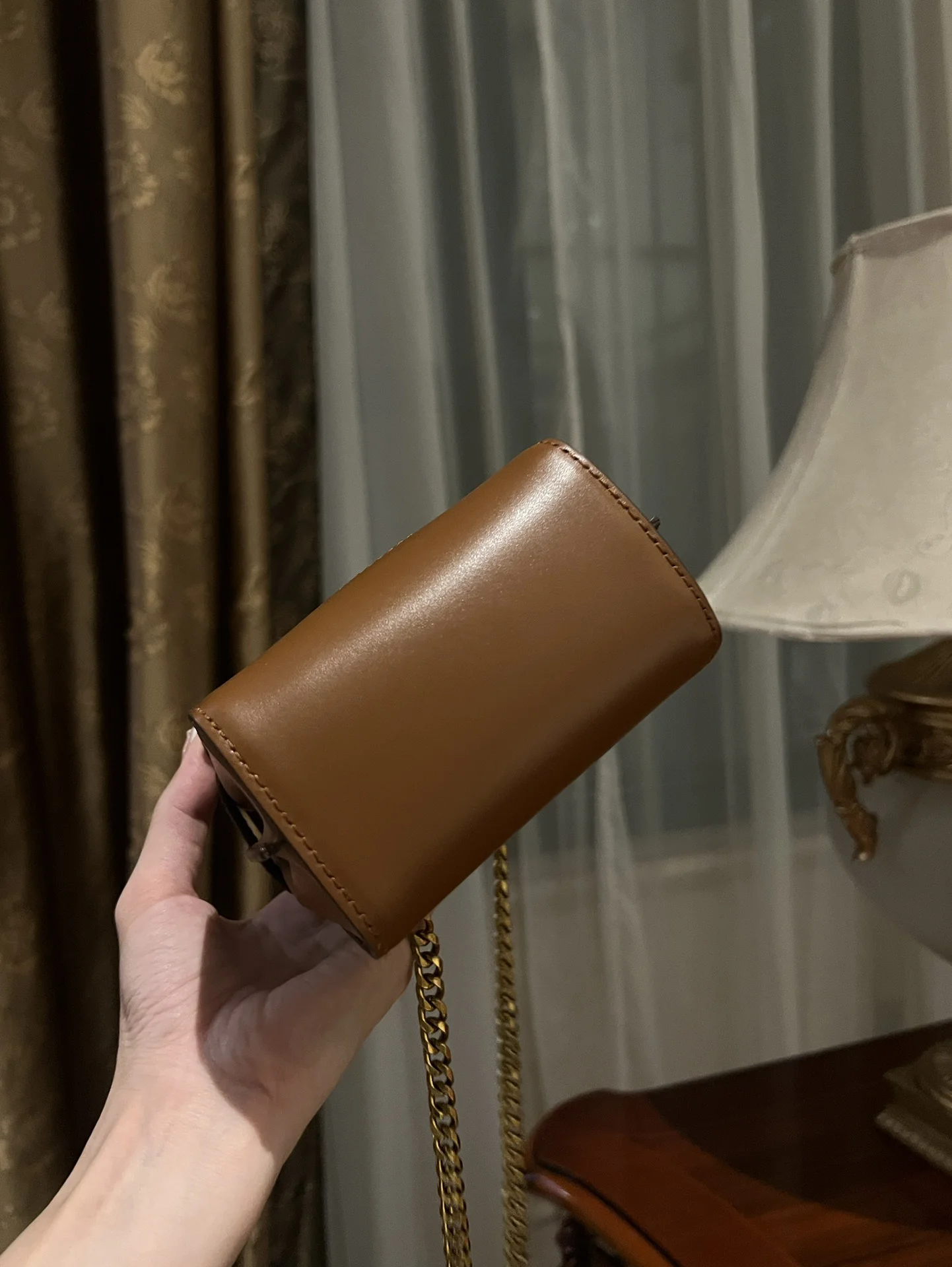 BALMAIN Shoulder Bags Calf Leather (Brown-Gold) One Size F20202608100274 - Image 6