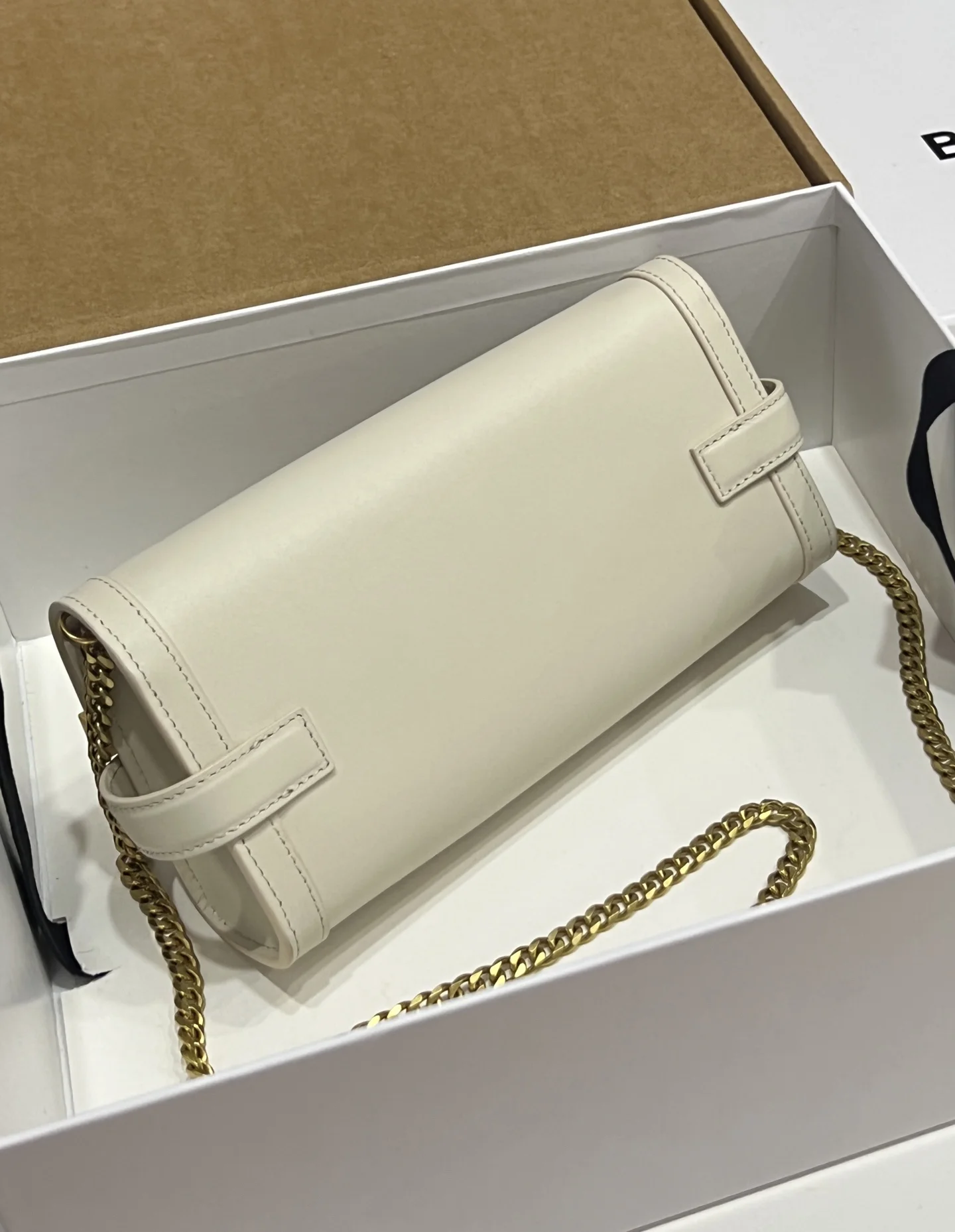 BALMAIN Shoulder Bags Calf Leather (Cream-Gold) 23X12X6CM F80202608100278 - Image 7