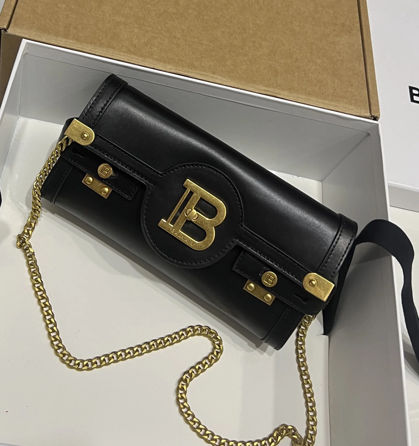 BALMAIN Shoulder Bags Leather (Black-Gold) 23X12X6CM F80202608100281 - Image 2