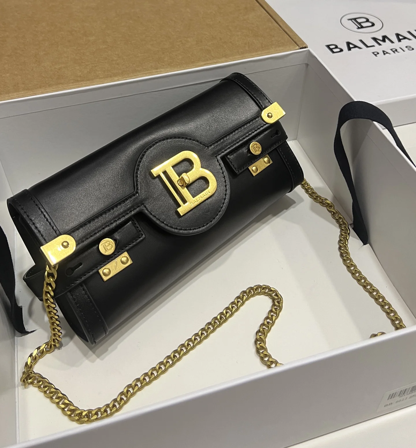 BALMAIN Shoulder Bags Leather (Black-Gold) 23X12X6CM F80202608100281 - Image 3
