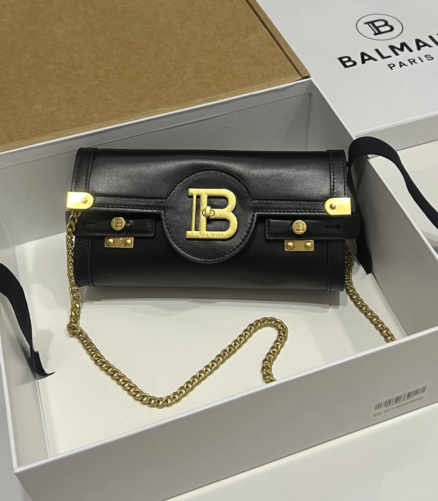 BALMAIN Shoulder Bags Leather (Black-Gold) 23X12X6CM F80202608100281 - Image 8