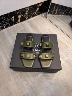 BALMAIN Slides Calf Leather EU36-42 B70202608031382