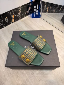 BALMAIN Slides Fabric Leather EU36-42 B70202608031432