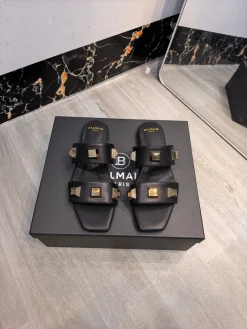 BALMAIN Slides Leather EU36-42 B70202608031383