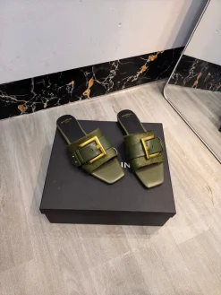 Alternative view of BALMAIN Slides Leather & Horsehair EU36-42 B90202608031400