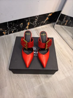BALMAIN Slides Leather & Horsehair EU36-42 B90202608031402