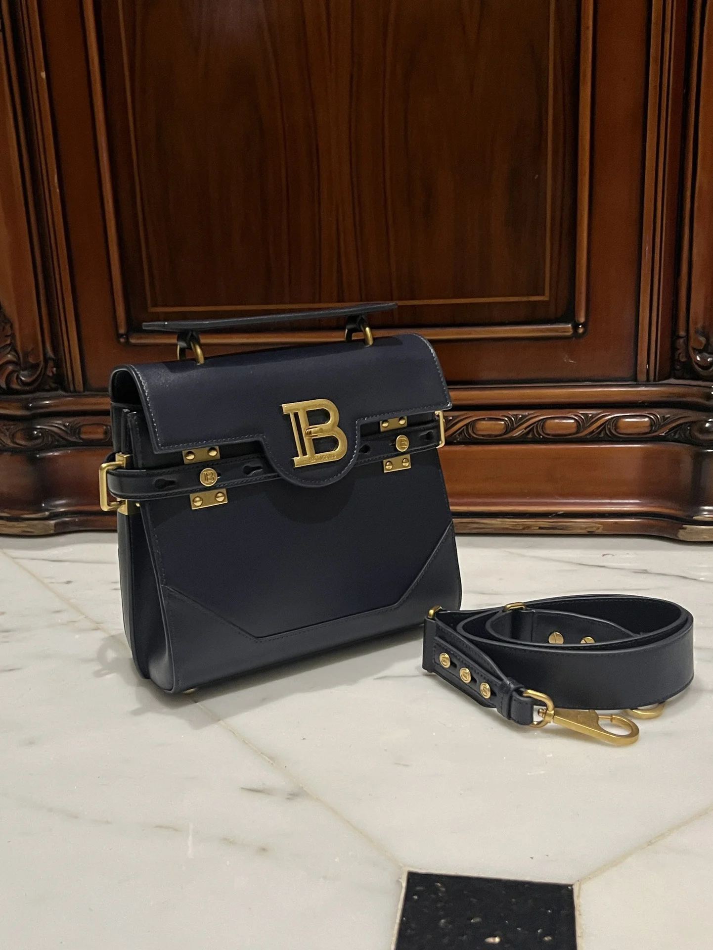 BALMAIN Top Handle Bags (Black-Gold) I80202608100292 - Image 2