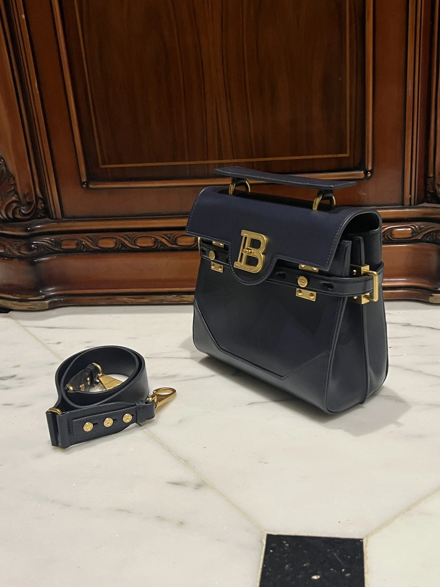 BALMAIN Top Handle Bags (Black-Gold) I80202608100292 - Image 5