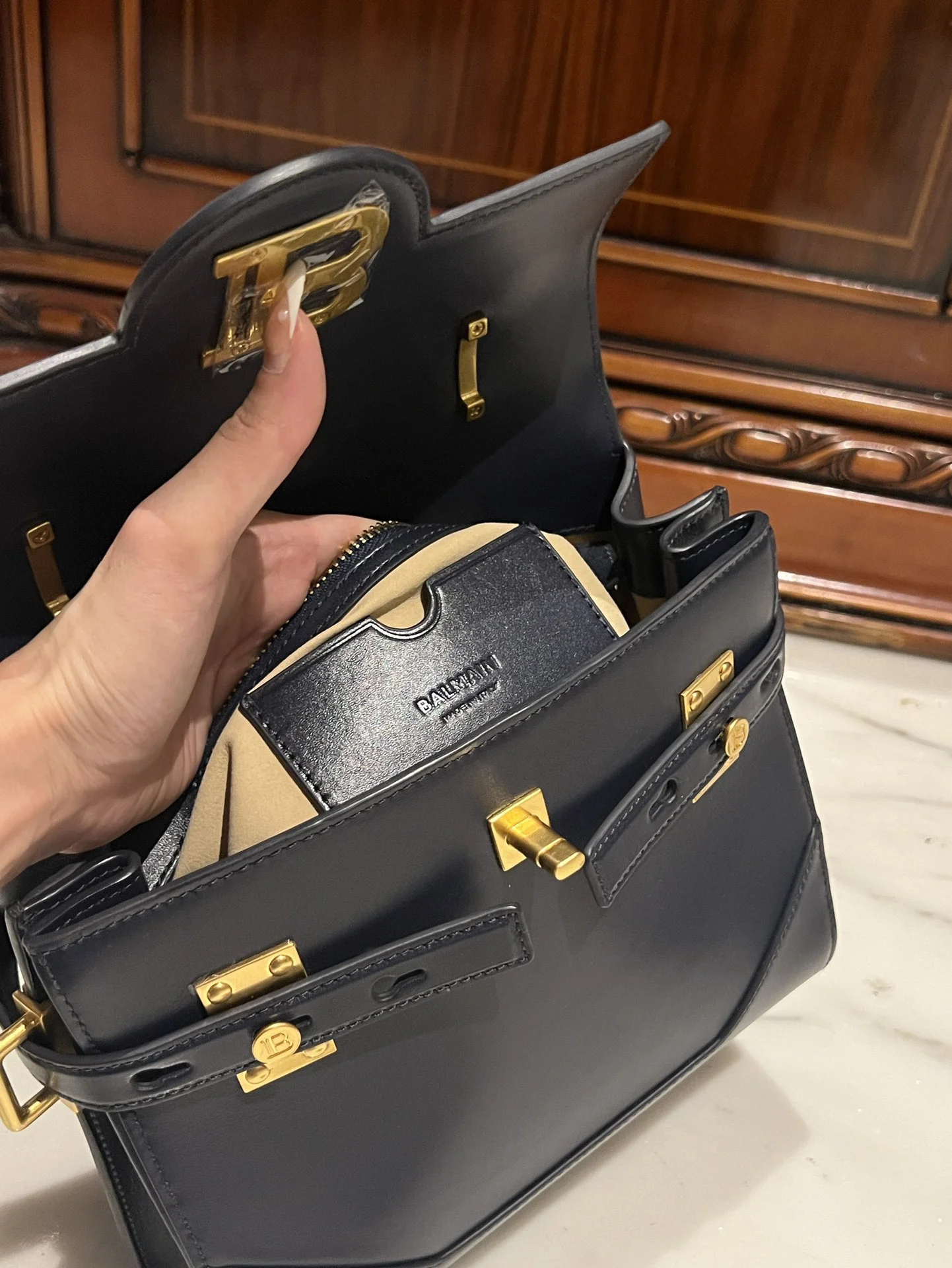 BALMAIN Top Handle Bags (Black-Gold) I80202608100292 - Image 7