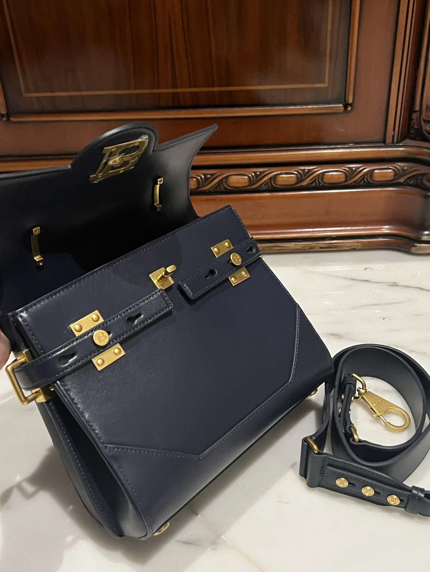 BALMAIN Top Handle Bags (Black-Gold) I80202608100292 - Image 9