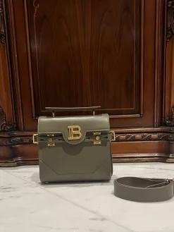 BALMAIN Totes Bags Leather (Gray-Gold) One Size I80202608100293