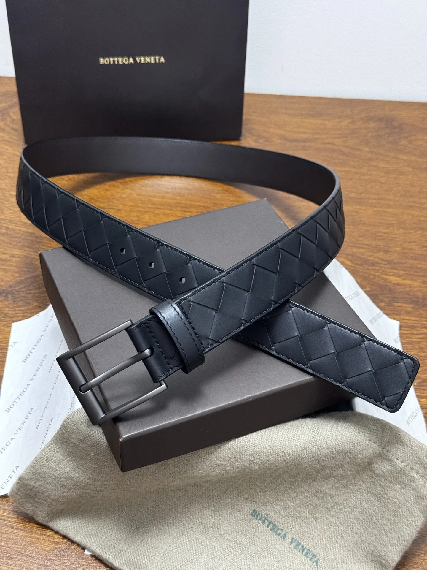BOTTEGA VENETA Belts Intrecciato Leather 3.5CM A90202608050246