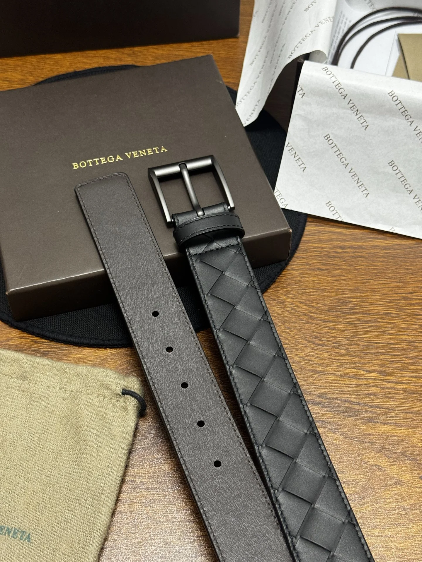 BOTTEGA VENETA Belts Intrecciato Leather 3.5CM A90202608050246 - Image 2