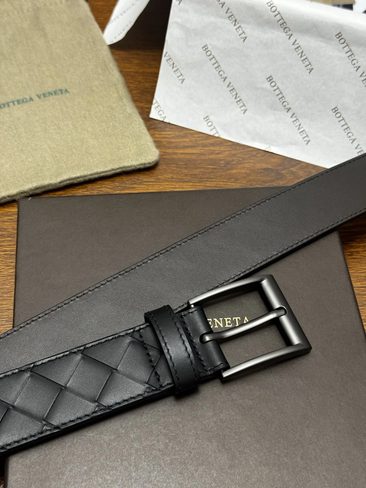 BOTTEGA VENETA Belts Intrecciato Leather 3.5CM A90202608050246 - Image 3