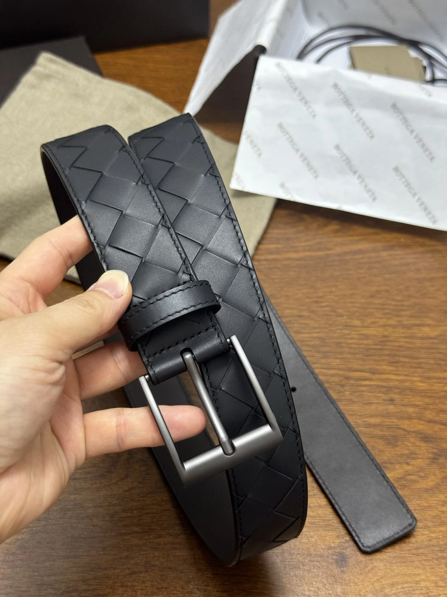 BOTTEGA VENETA Belts Intrecciato Leather 3.5CM A90202608050246 - Image 5