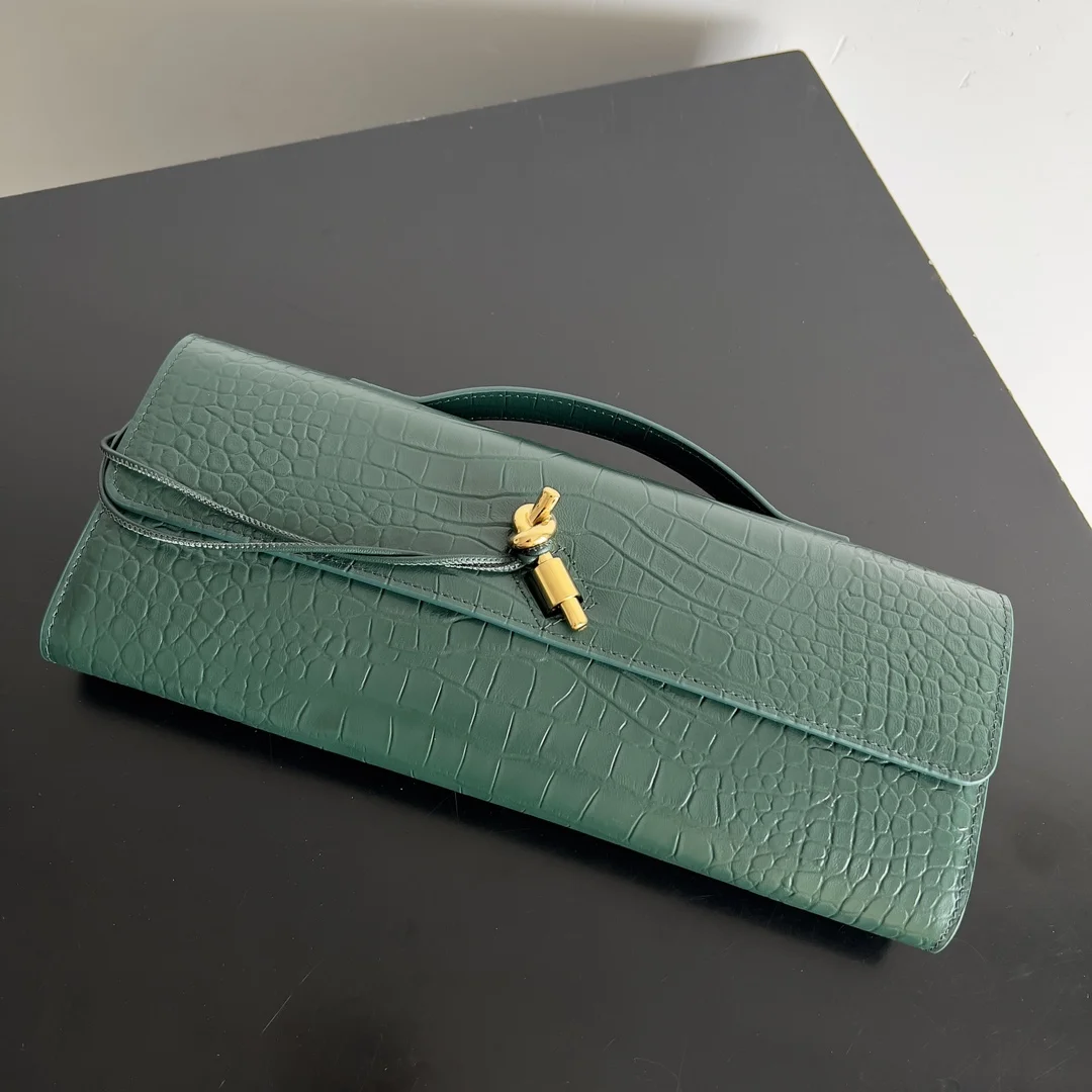 BOTTEGA VENETA Clutches Bags Crocodile Leather (Green-Gold) 31X13X3CM G10202608080773 - Image 6
