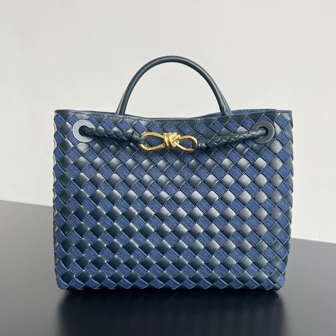 BOTTEGA VENETA Shoulder Bags Denim Leather (Blue-Gold) 32X25X11 A130202608080444