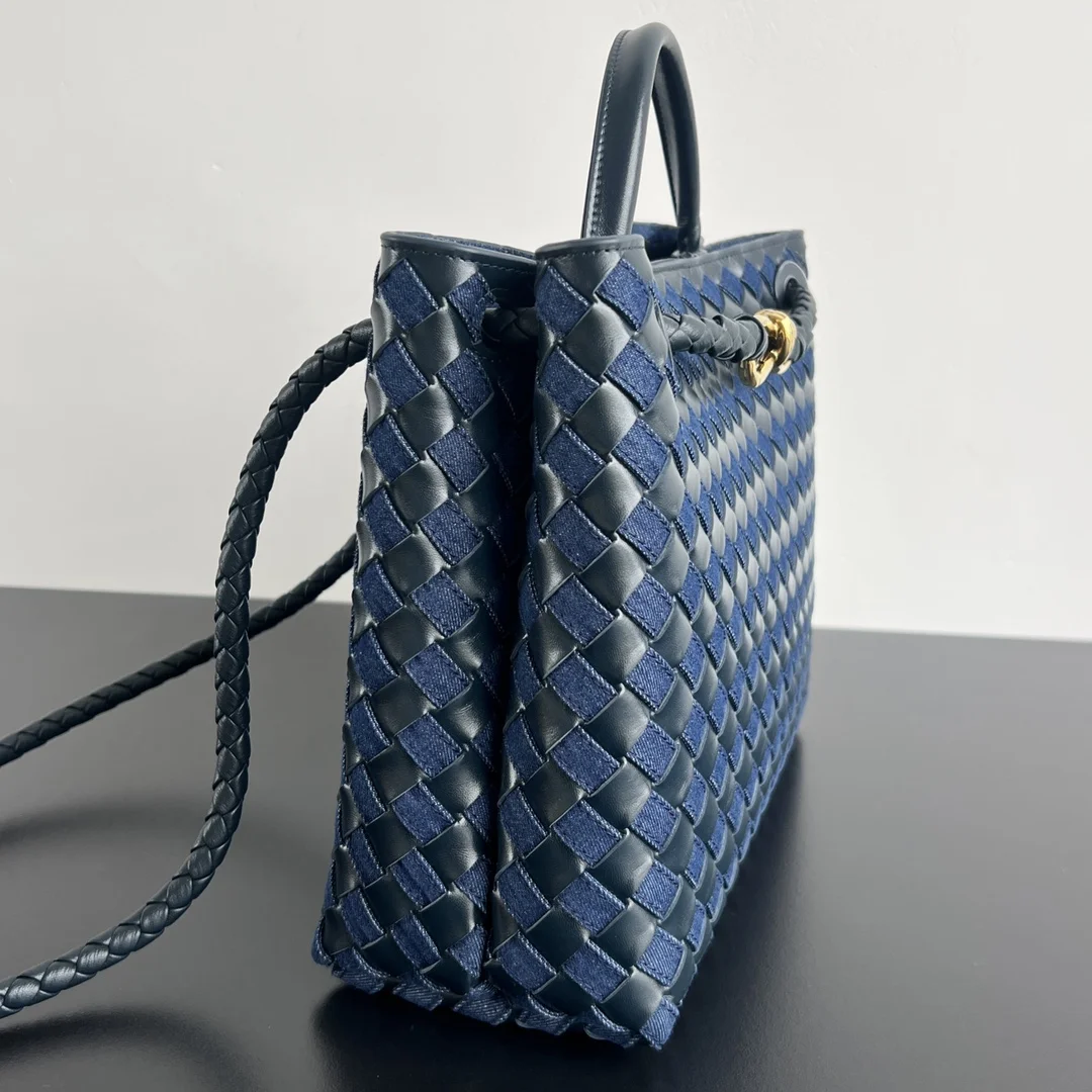 BOTTEGA VENETA Shoulder Bags Denim Leather (Blue-Gold) 32X25X11 A130202608080444 - Image 2