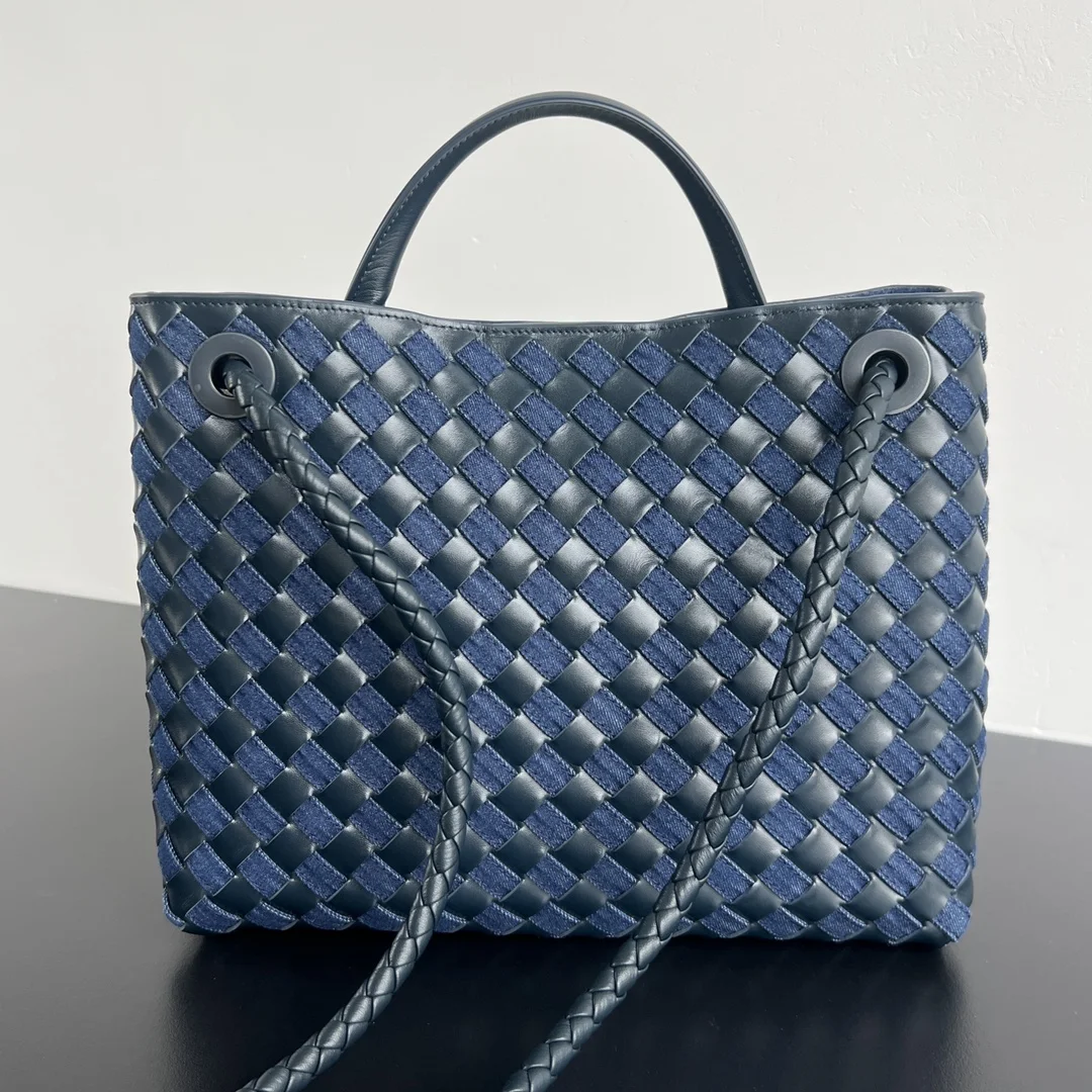 BOTTEGA VENETA Shoulder Bags Denim Leather (Blue-Gold) 32X25X11 A130202608080444 - Image 3