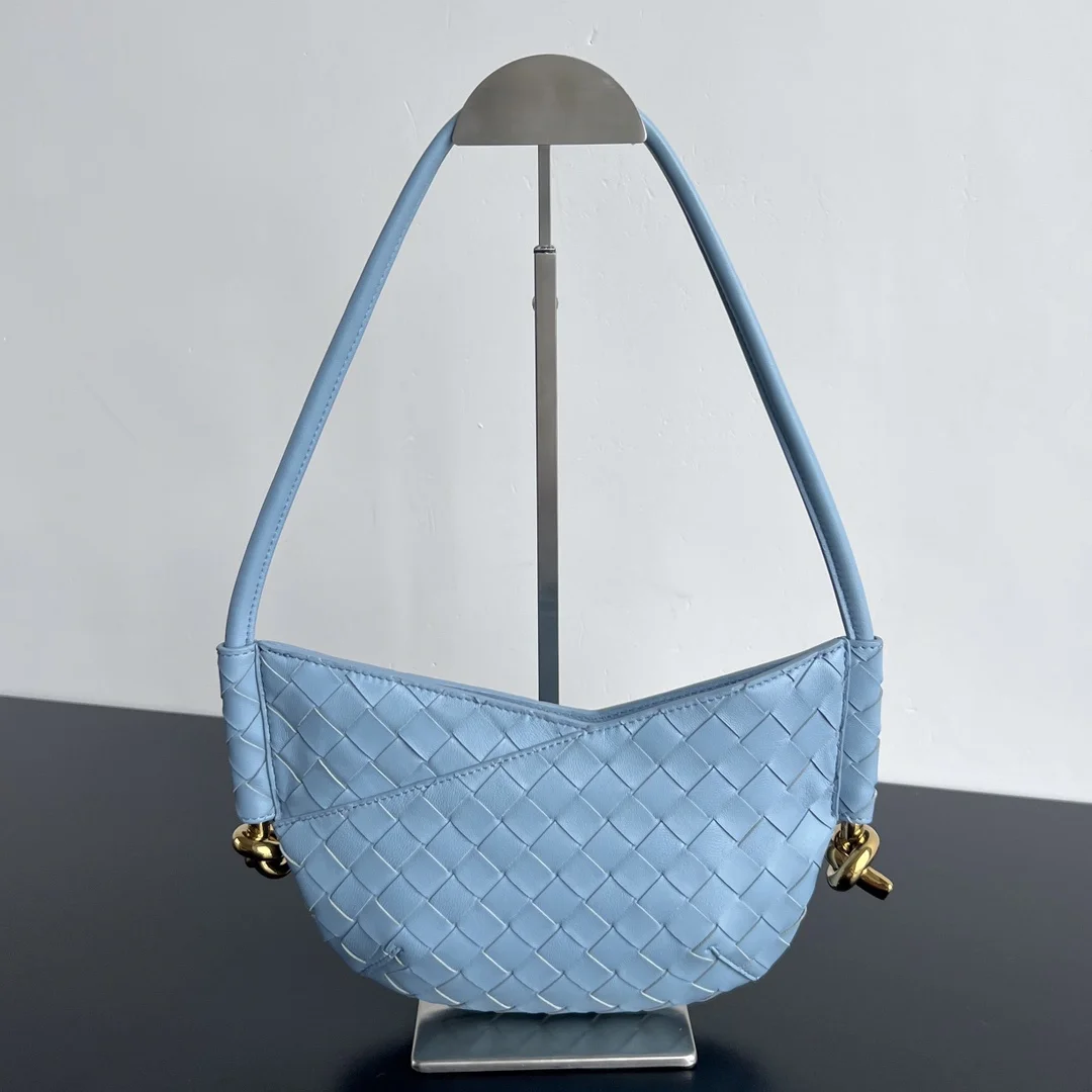BOTTEGA VENETA Shoulder Bags Leather (Blue-Gold) 28X18X5CM H30202608080067