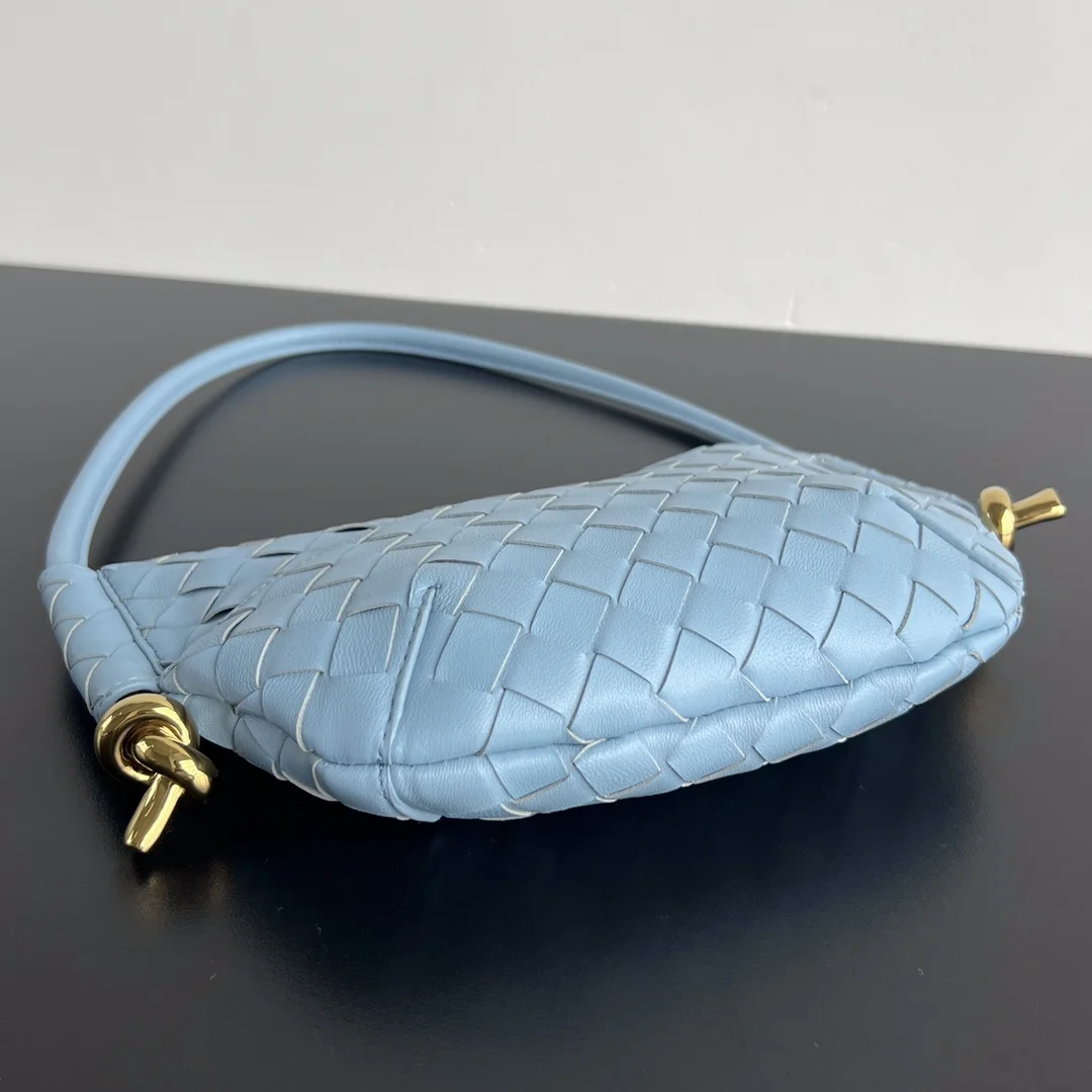 BOTTEGA VENETA Shoulder Bags Leather (Blue-Gold) 28X18X5CM H30202608080067 - Image 4