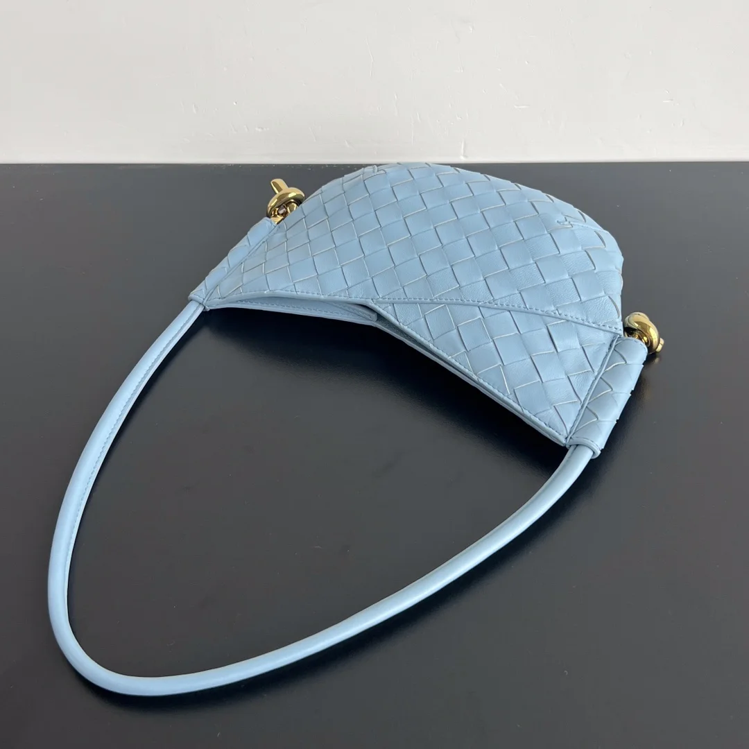 BOTTEGA VENETA Shoulder Bags Leather (Blue-Gold) 28X18X5CM H30202608080067 - Image 5
