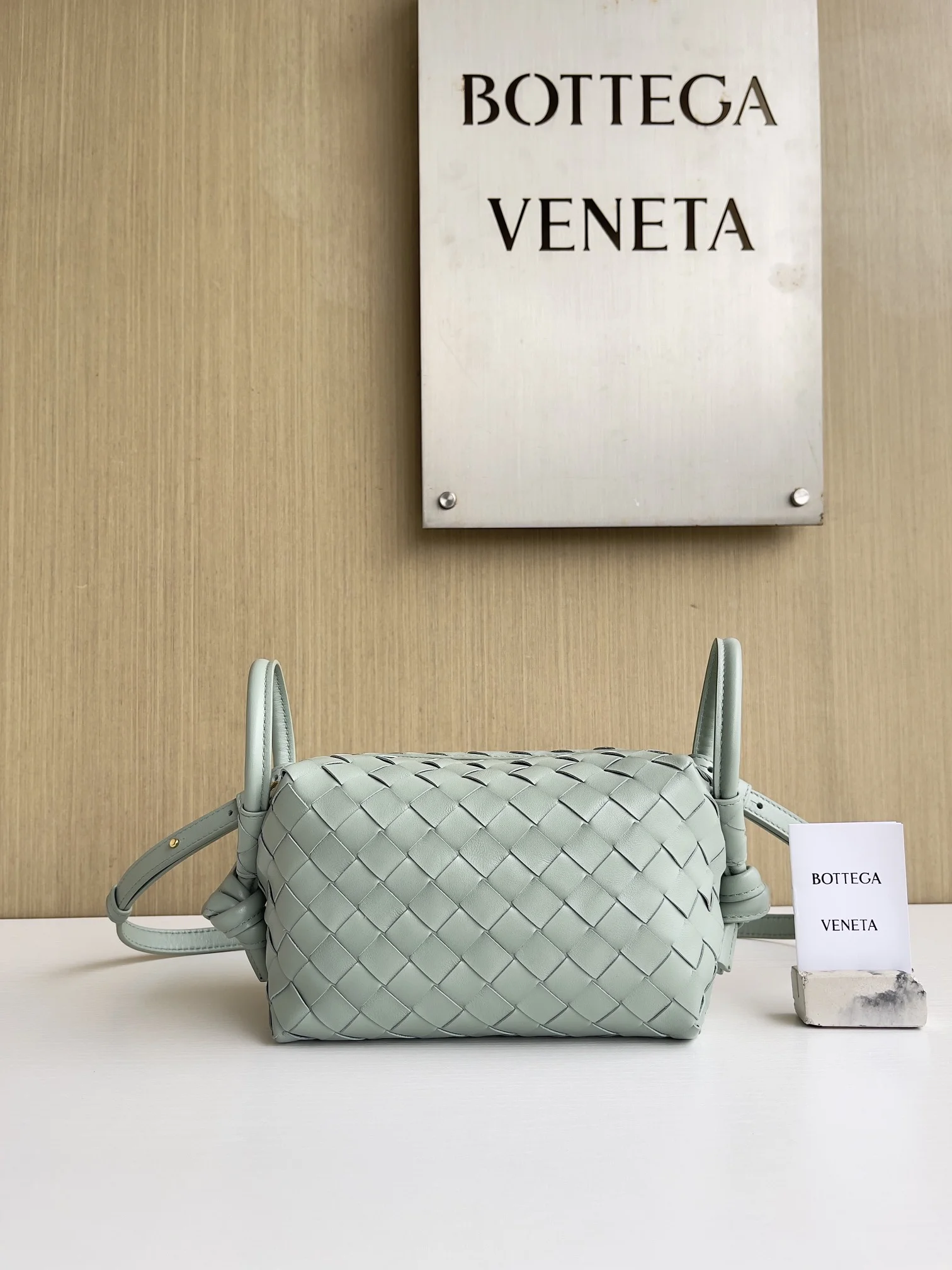 BOTTEGA VENETA Shoulder Bags Leather (Mintgreen) 19X12X9CM F80202608080149