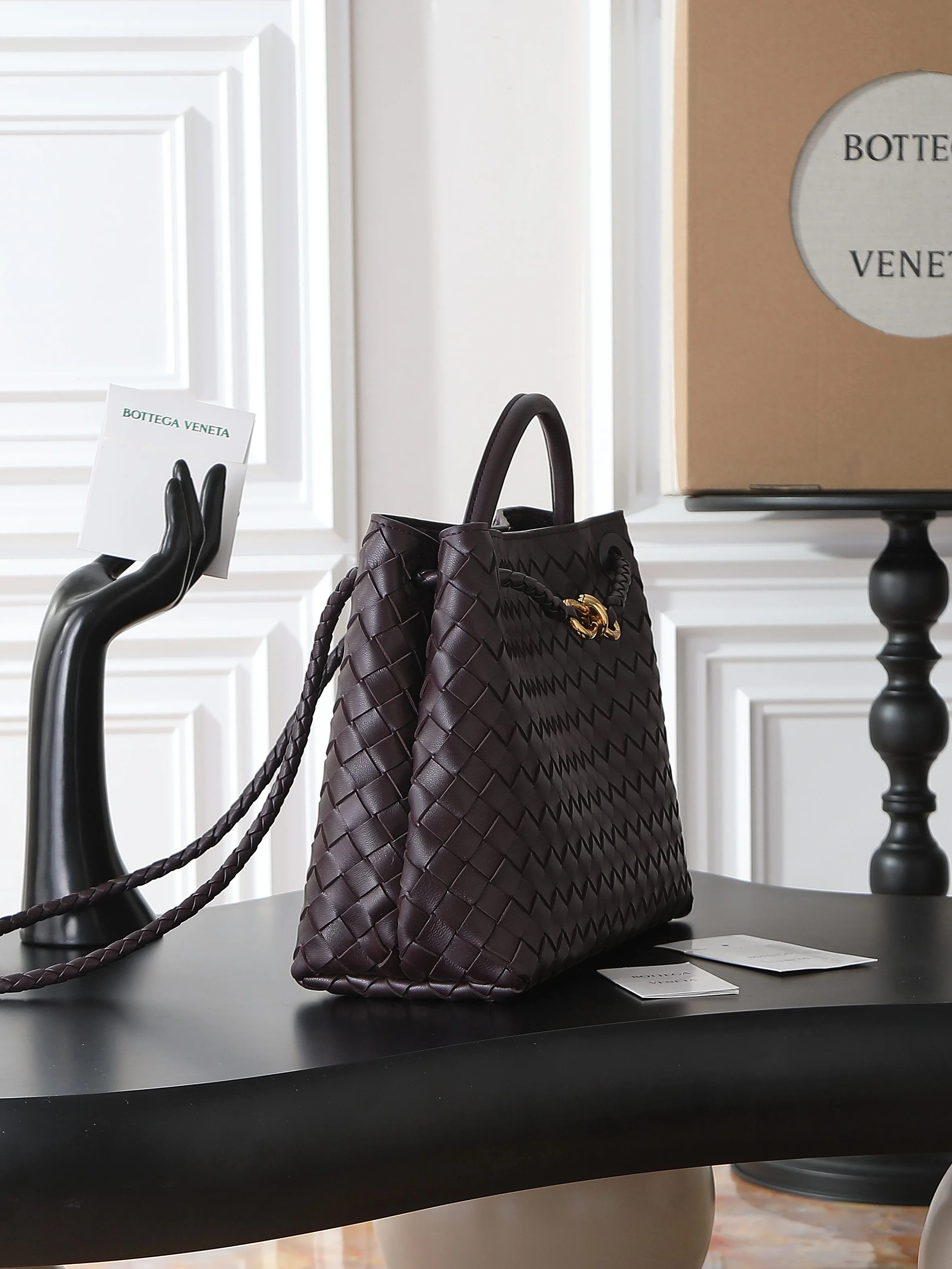 BOTTEGA VENETA Shoulder Bags Nappa Lambskin (Brown-Gold) 32X24X12 A130202608080549 - Image 3