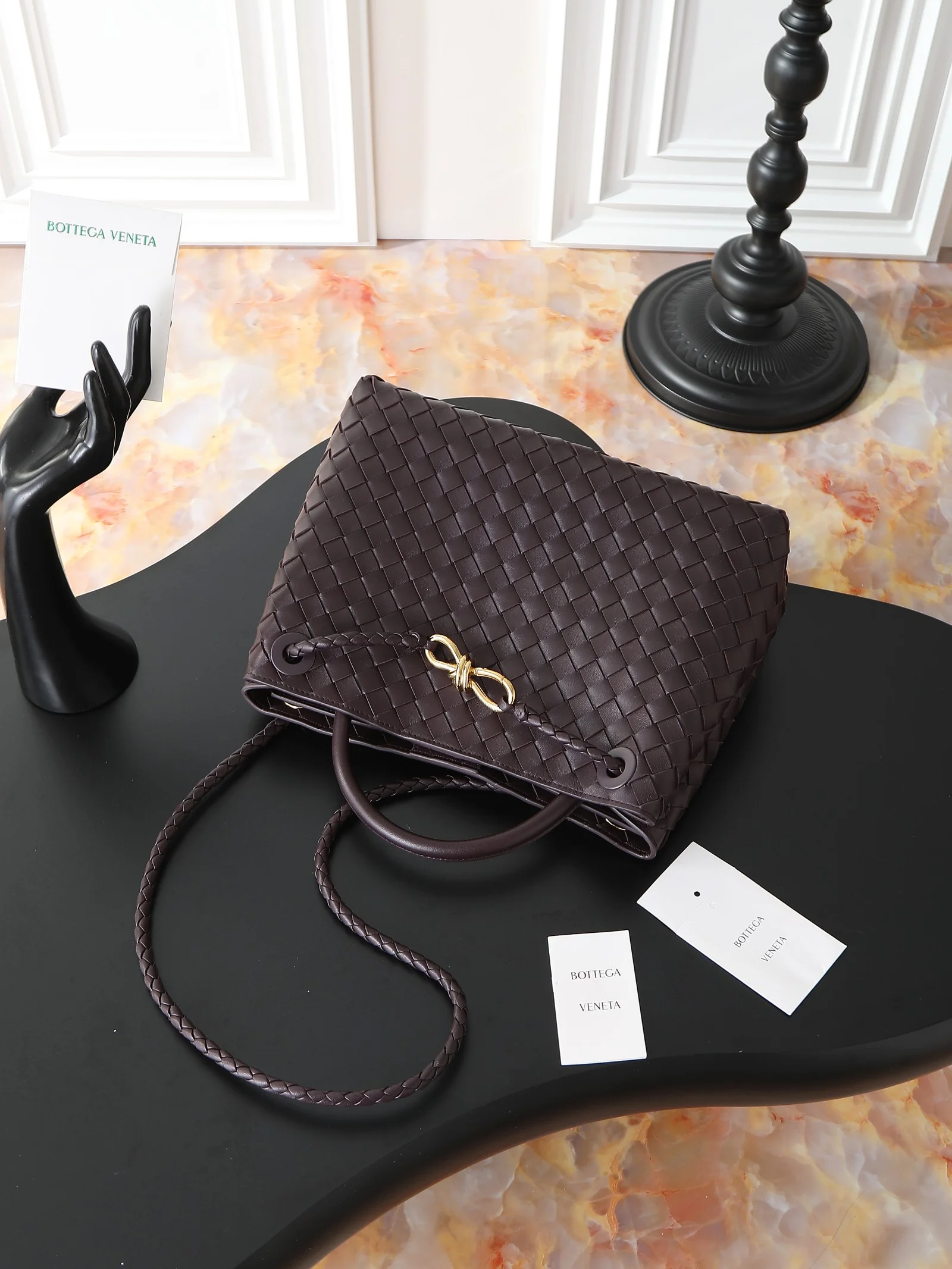 BOTTEGA VENETA Shoulder Bags Nappa Lambskin (Brown-Gold) 32X24X12 A130202608080549 - Image 5